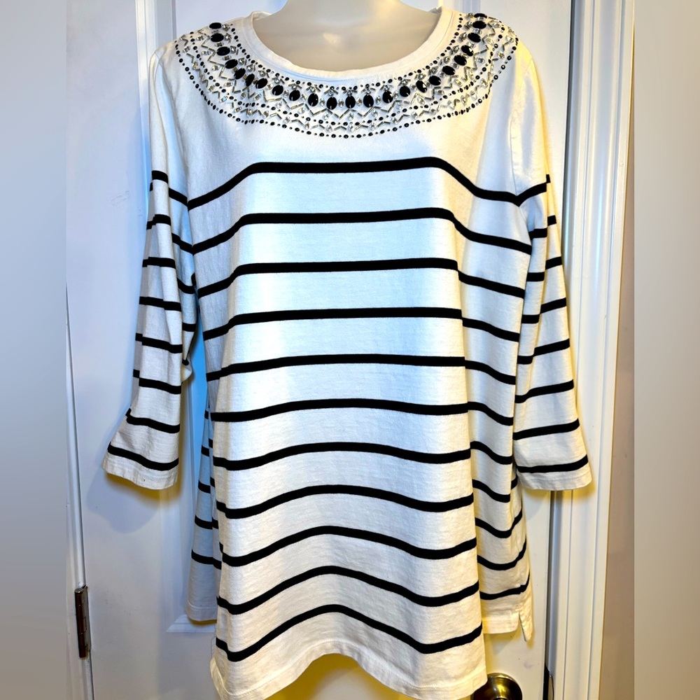 Talbots embellished Christmas top size 2X